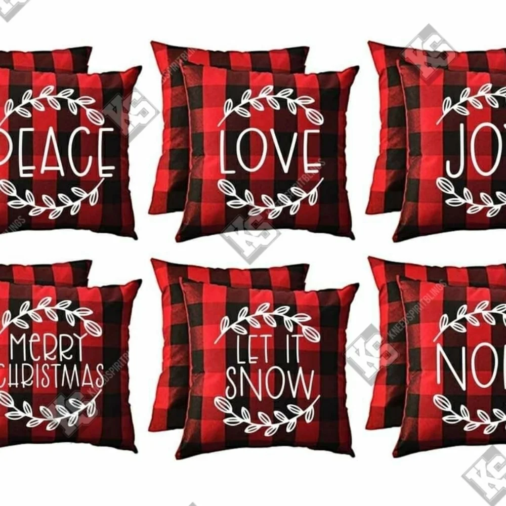 Buffalo‎ Plaid Christmas Spirit Pillow Cover-Joy
